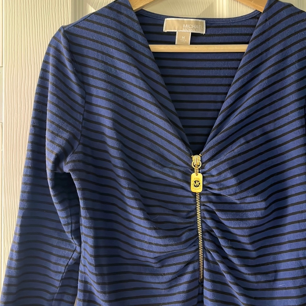 Michael by Michael Kors stripped zip top